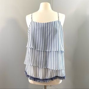 CLARTE Tiered Stripe Tank SZ L